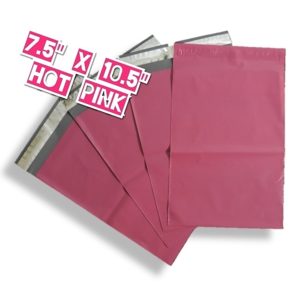 100 Poly Mailers 7.5x10.5 Hot Pink